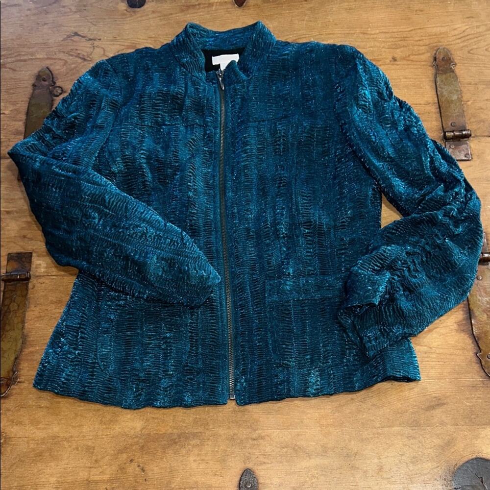 Woman’s Chico Elegant Teal Women's Lightweight Jacket Size 0 - Picture 2 of 7